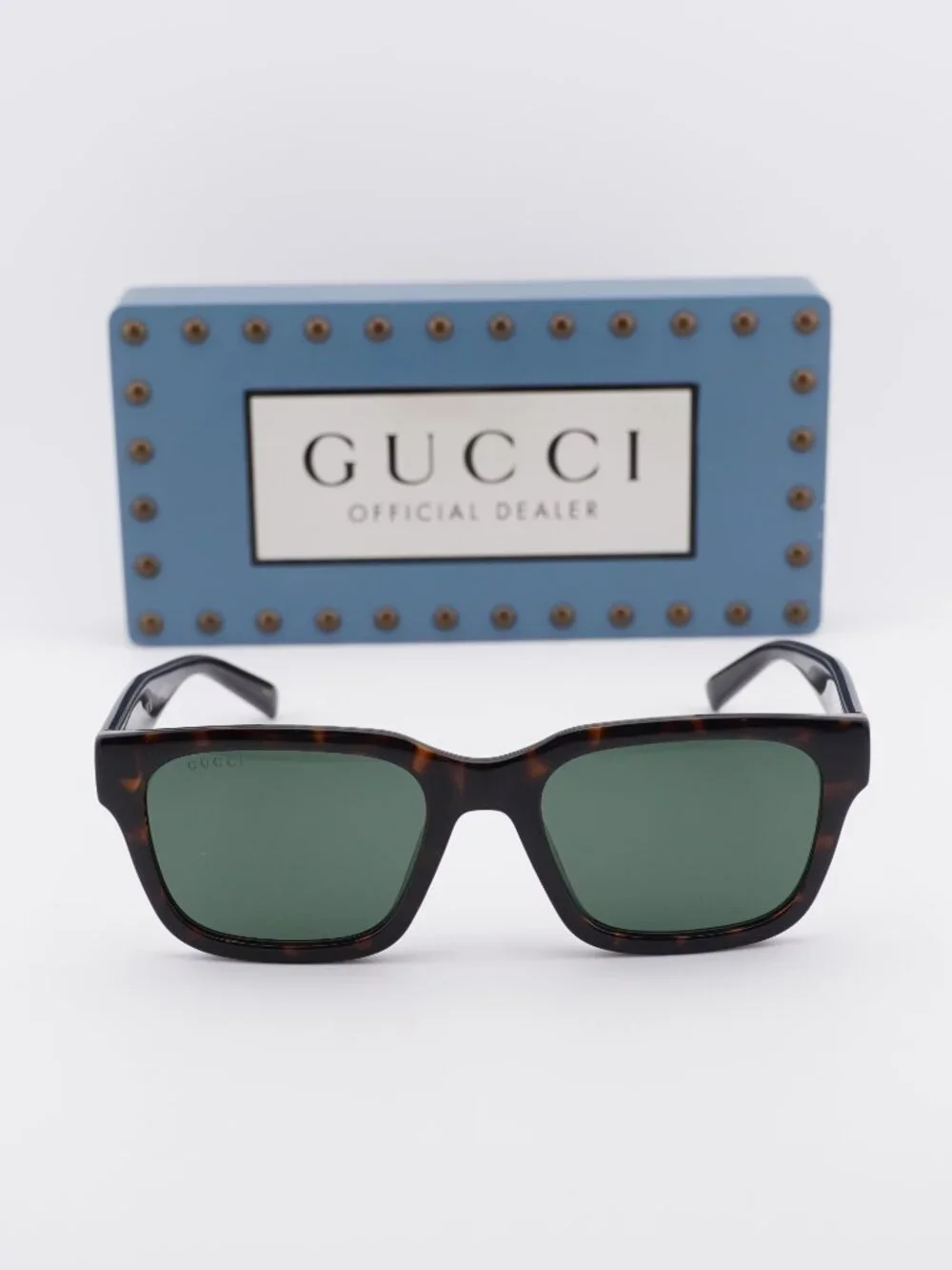 Gucci GG1857SK 002 Square Sunglasses - Havana / Green